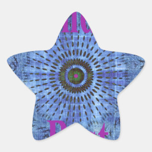 Elegante Blue Denim Motif Vektormuster Art Stern-Aufkleber