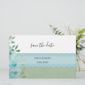 Elegante Blue Field Blume Wasserfarbe Briefpapier (Stehend Vorderseite)