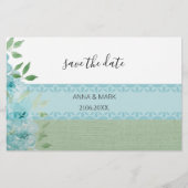 Elegante Blue Field Blume Wasserfarbe Briefpapier (Vorderseite)