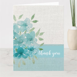 Elegante Blue Field Blume Wasserfarbe Dankeskarte
