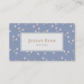 Elegante Blue Floral Business Card Visitenkarte (Vorderseite)