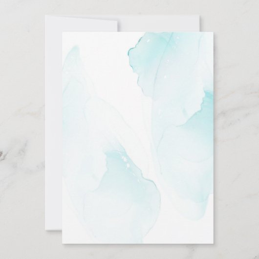 Elegante Blue Floral Einladungskarte Einladung (Rückseite)