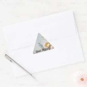 Elegante Blue Floral Geburtstagsparty Dreieckiger Aufkleber