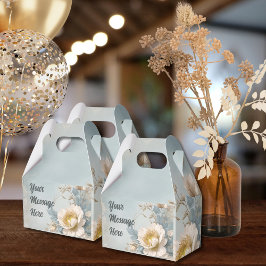 Elegante Blue Floral Geburtstagsparty Geschenkschachtel