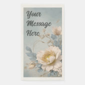 Elegante Blue Floral Geburtstagsparty Serviette (Vorderseite)