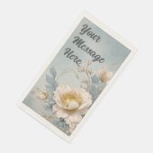 Elegante Blue Floral Geburtstagsparty Serviette (Ecke)