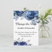 ELEGANTE BLUE FLORAL GRENZE ÄNDERN DAS DATUM (Stehend Vorderseite)