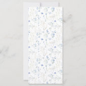 Elegante Blue Floral Herbst Winter Wedding Menu Ca (Rückseite)