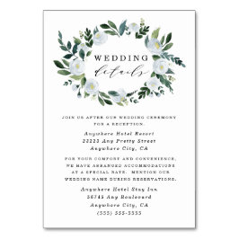 Elegante Blue Floral Hochzeitskarten Tischnummer