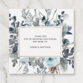 Elegante Blue Floral Liebe und Dank Gastgeschenk H Geschenkanhänger (Rückseite)