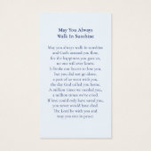 Elegante Blue Floral Memorial Beerdigung Gebetskar (Rückseite)