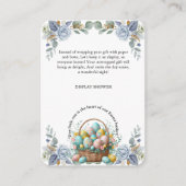 Elegante Blue Floral Oaster Egg Basket Baby Dusche Begleitkarte (Vorderseite)