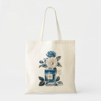 Elegante Blue Floral Parfüm Flasche Wasserfarbene Tragetasche