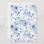 Elegante Blue Floral Save the Date Card (Rückseite)