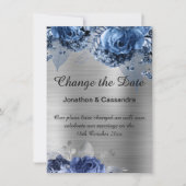 ELEGANTE BLUE FLORAL SILVER GRENZE ÄNDERN DAS DATU (Vorderseite)