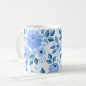 Elegante Blue Floral Tasse (Vorderseite Links)