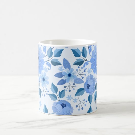 Elegante Blue Floral Tasse (Mittel)