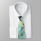 Elegante Blue Floral Watercolor Krawatte für Hochz (Gebunden)