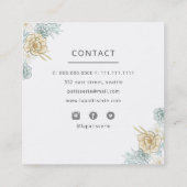 Elegante Blue Floral Wedding Cake Makers Bäckerei Quadratische Visitenkarte (Rückseite)