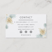 Elegante Blue Floral Wedding Cake Makers Bäckerei Visitenkarte (Rückseite)