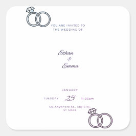 Elegante Blue Floral Wedding Stickers