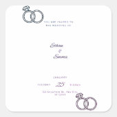 Elegante Blue Floral Wedding Stickers (Vorderseite)