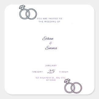 Elegante Blue Floral Wedding Stickers