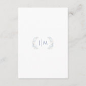 Elegante Blue Floral Wreath Wedding Details Card Begleitkarte (Rückseite)