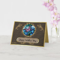 Elegante Blue Flowers & Butterfly Muttertagskarte