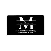 Elegante Blue Flowers Signature Address Labels