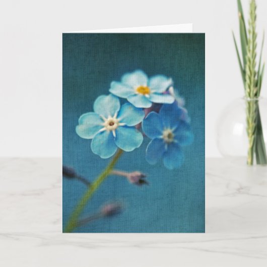 Elegante Blue Forget-me-nots-Blume Karte (Vorderseite)