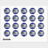 Elegante Blue Frame Stickers (Blatt)