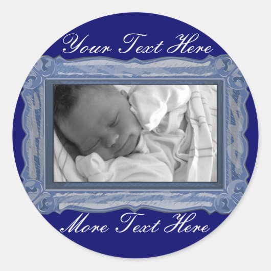 Elegante Blue Frame Stickers (Vorderseite)