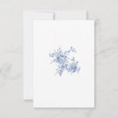 Elegante Blue French Rose Garden RSVP Karte (Rückseite)