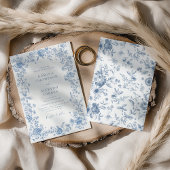 Elegante Blue French Toile Chinoiserie Hochzeit Einladung