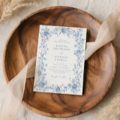 Elegante Blue French Toile Chinoiserie Hochzeit Einladung