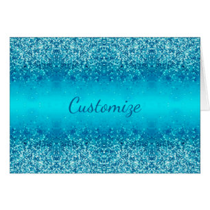 Elegante Blue Frost Sparkle Card