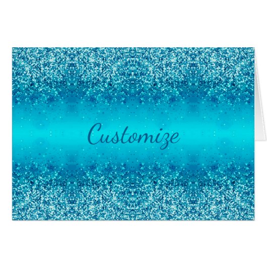Elegante Blue Frost Sparkle Card (Vorderseite (Horizontal))