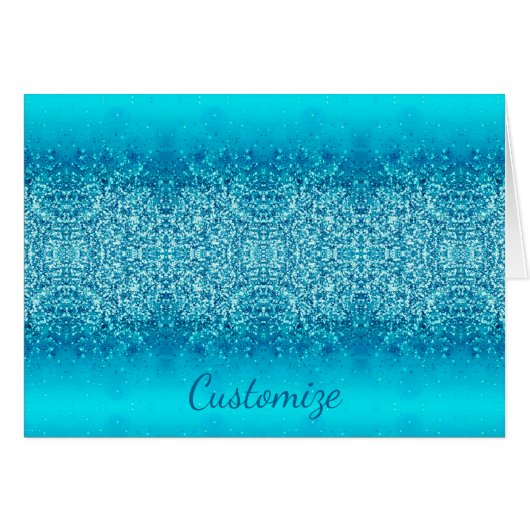 Elegante Blue Frost Sparkle Card 2 (Vorderseite (Horizontal))