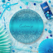 Elegante Blue Frost Sparkle Paper Teller (Party)