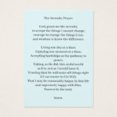 Elegante Blue Funeral Memorial Prayer Card (Rückseite)