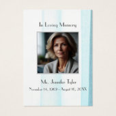 Elegante Blue Funeral Memorial Prayer Card (Vorderseite)