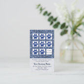 Elegante Blue Glitzer Dog Grooming Loyalty Card Visitenkarte (Stehend Vorderseite)