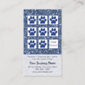 Elegante Blue Glitzer Dog Grooming Loyalty Card Visitenkarte (Vorderseite)