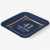 Elegante Blue-Gold-41.-Geburtstagsfeier Pappteller (Gewinkelt)