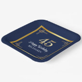 Elegante Blue-Gold-45-Geburtstagsfeier Pappteller (Gewinkelt)