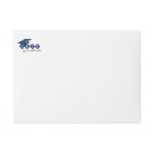 Elegante Blue Gold Abschluss Rücksendeadresse (Vorderseite)