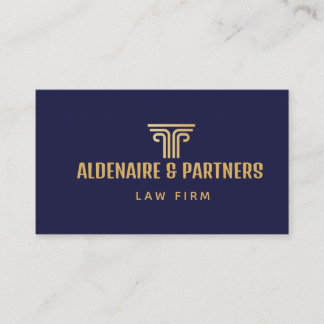 Elegante Blue Gold Anwaltskanzlei Corporate QR Cod Visitenkarte