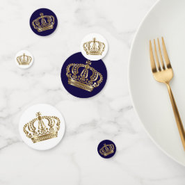 Elegante Blue Gold Crown Konfetti
