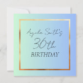 Elegante Blue & Gold Einladung zum Geburtstag (Rückseite)